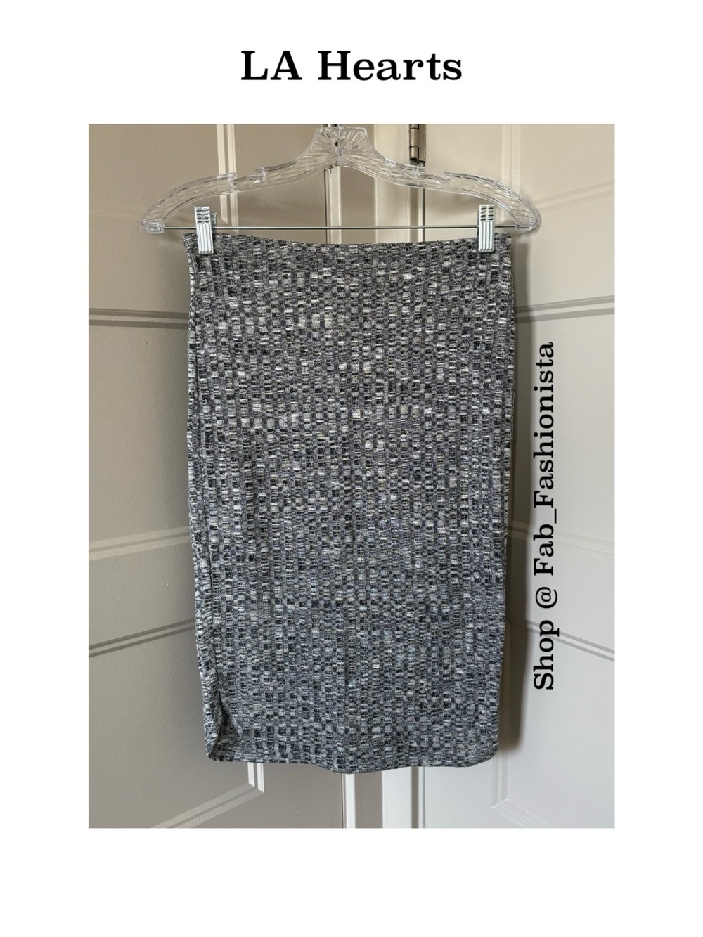 Grey Knit knee length skirt size medium